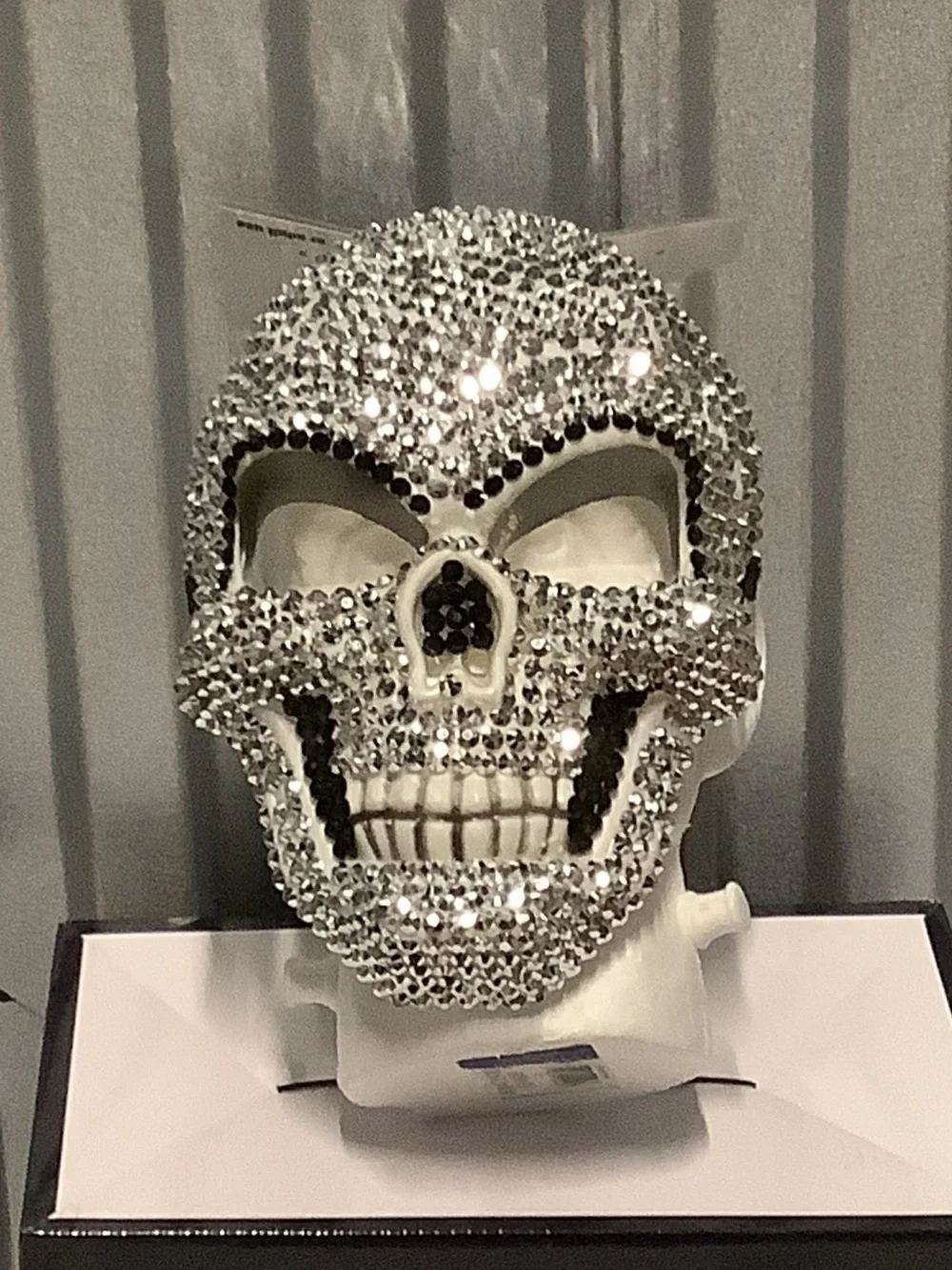 Rhinestone adult Skull Party Mask - Silver